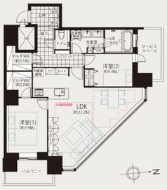 LaSante五反田 28階 間取り図