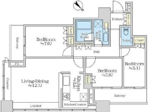ステーションプラザタワー 13階 間取り図