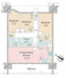 東京ミッドベイ勝どき 13階 間取り図