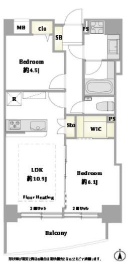クオリア代々木 9階 間取り図
