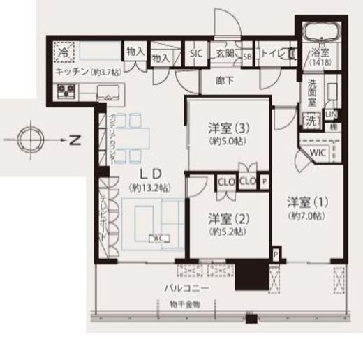 メイクスデザイン南青山 42階 間取り図