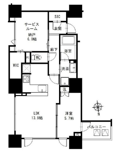 シティタワー白金 17階 間取り図