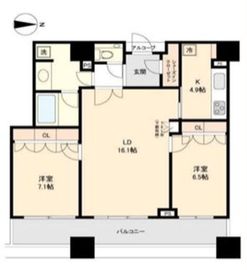 コンシェリア西新宿タワーズウエスト 32階 間取り図