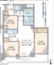 パークノヴァ目黒不動前 4階 間取り図