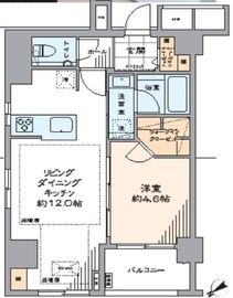 パロス新富町 5階 間取り図