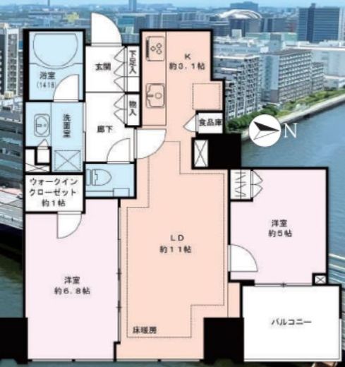 シティタワーズ豊洲ザ・ツイン ノースタワー 19階 間取り図