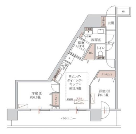 プリズムタワー 24階 間取り図