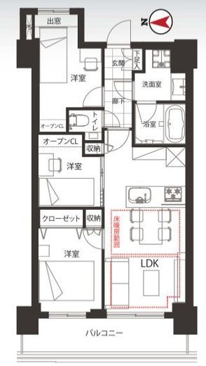勝どきビュータワー 30階 間取り図