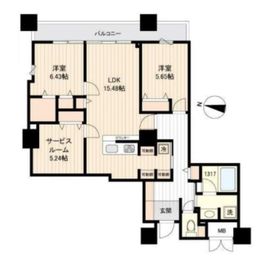 ハーモニーレジデンス田町 2階 間取り図