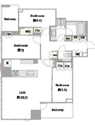 パークコート虎ノ門 14階 間取り図