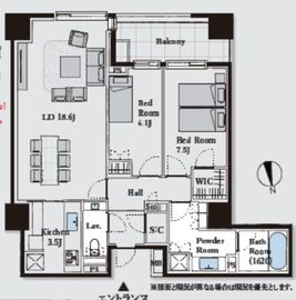 パークマンション三田綱町ザフォレスト 8階 間取り図