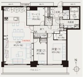 Wコンフォートタワーズ WEST 41階 間取り図