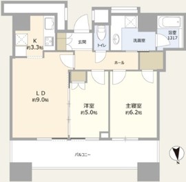 クレストプライムタワー芝 33階 間取り図