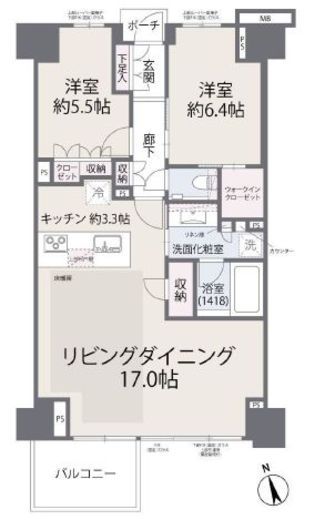 プラウド銀座東レジデンス 3階 間取り図