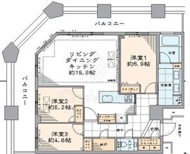 芝浦アイランド ケープタワー 46階 間取り図