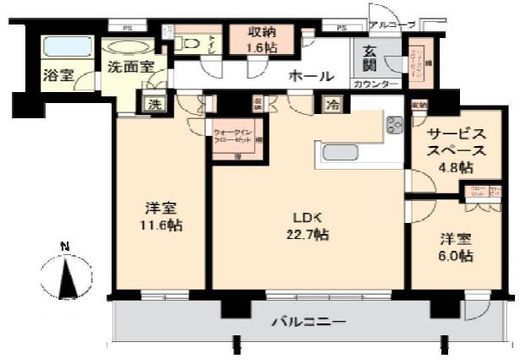 コスモポリス品川 37階 間取り図