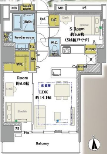アークヒルズ仙石山レジデンス 16階 間取り図