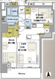 アークヒルズ仙石山レジデンス 16階 間取り図