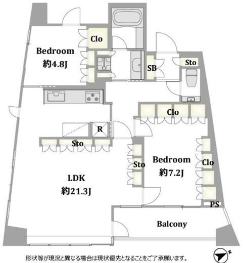 プラウド新宿御苑エンパイア 9階 間取り図
