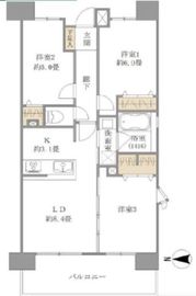 ライオンズステージ大島ウエストアクエア 9階 間取り図