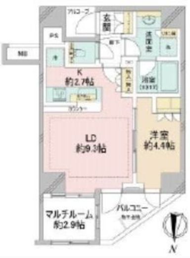 マジェスティハウス新宿御苑パークナード 6階 間取り図