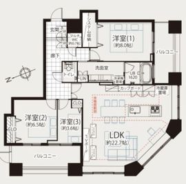パークリュクス東麻布mono 41階 間取り図