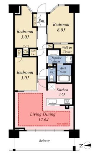 ブリリアシティ三鷹 7階 間取り図