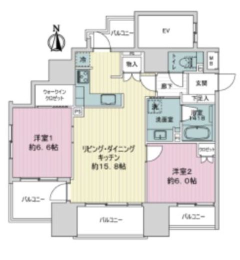 Garden I'll Yotsuya（ガーデンアイル四谷） 9階 間取り図