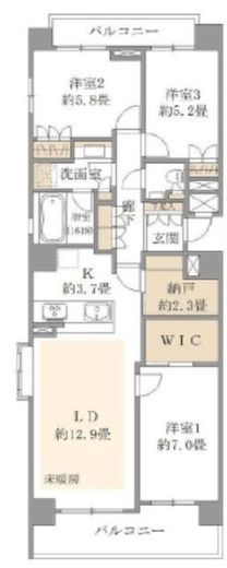 コンフォリア代々木上原 3階 間取り図
