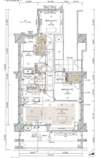 ブランズ麻布狸穴町 1階 間取り図