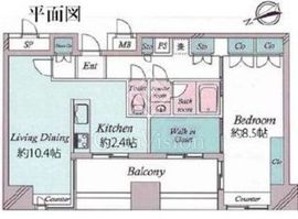 ザ・タワー芝浦 14階 間取り図