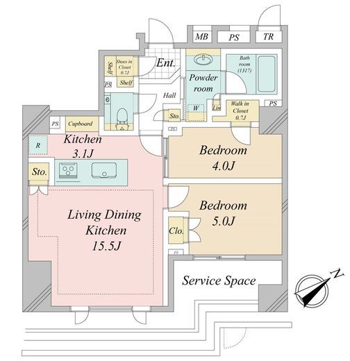 パークホームズ三軒茶屋一丁目 1階 間取り図