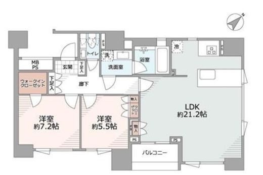 サンクタス神楽坂 13階 間取り図