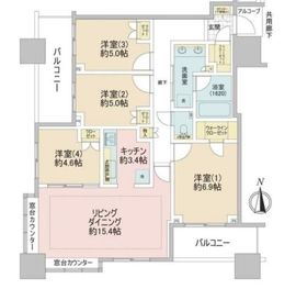 エクラスタワー武蔵小杉 33階 間取り図