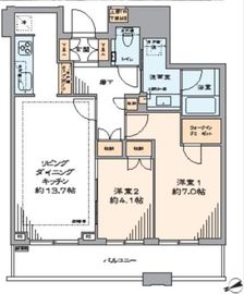 ブリリアタワーズ目黒 18階 間取り図