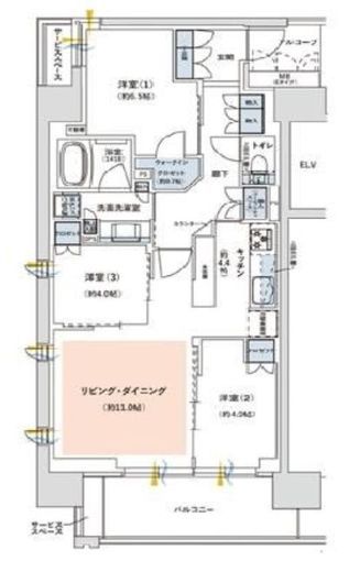 ジオ品川天王洲 5階 間取り図