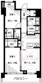 勝どきビュータワー 46階 間取り図