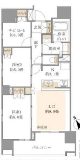 ライオンズ東銀座レジデンス 8階 間取り図