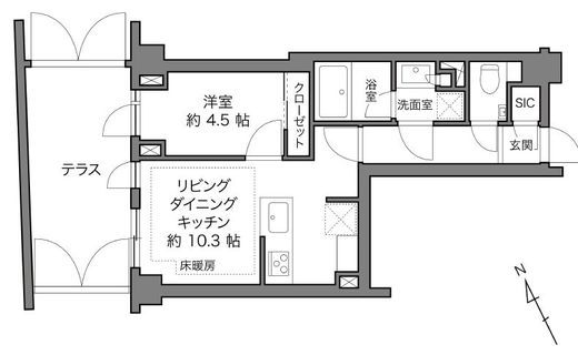 オープンレジデンシア上原 地下1階 間取り図