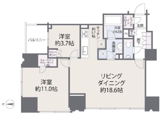 シティタワーズ豊洲ザ・ツイン ノースタワー 16階 間取り図
