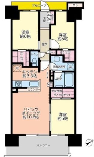 ラング・タワー京橋 13階 間取り図