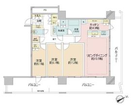 パークタワー品川ベイワード 15階 間取り図