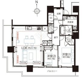 ベイクレストタワー 39階 間取り図