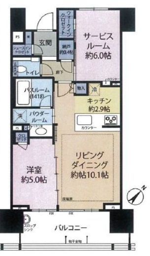 シティハウス広尾南 10階 間取り図