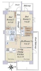 ウエストパークタワー池袋 2階 間取り図