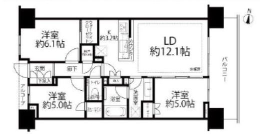 シティハウス豊洲キャナルテラス 8階 間取り図