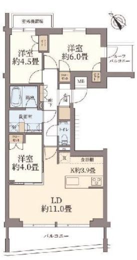ウエストパークタワー池袋 4階 間取り図