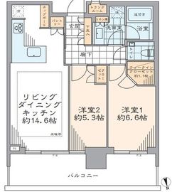 パークコート浜離宮ザ・タワー 23階 間取り図
