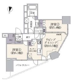 プラウドタワー東池袋ステーションアリーナ 32階 間取り図