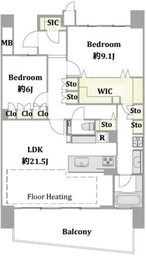 コンシェリア西新宿タワーズウエスト 3階 間取り図